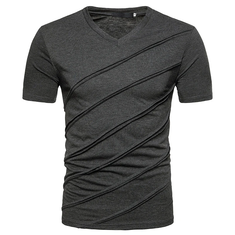 

ZOGAA 2021 New T-Shirt Men's Short-Sleeved Cotton High-Quality Casual Top With Diagonal Stripes Gym Sportswear Slim Streetwear
