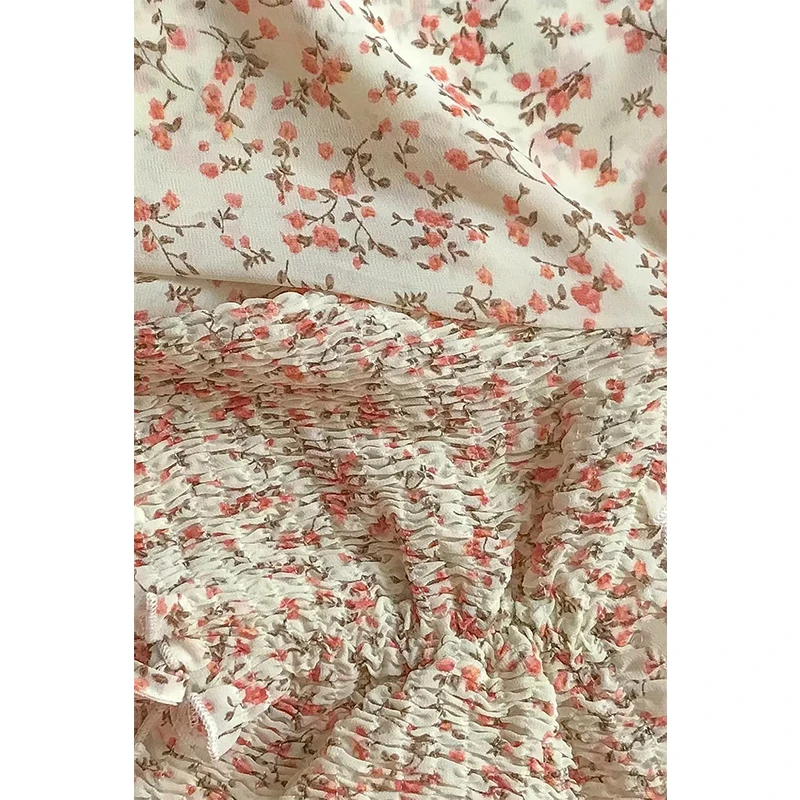 Женская шифоновая рубашка с цветочным принтом DAYIFUN короткая длинным рукавом T-038 |