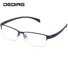 Мужская оправа для очков, большие прямоугольные солнцезащитные очки из сплава с полуободком, DD1454