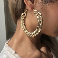 womens 8 cm chain big circle earrings fashion personality ladies jewelry goth unusual hoop earrings anniversary gift