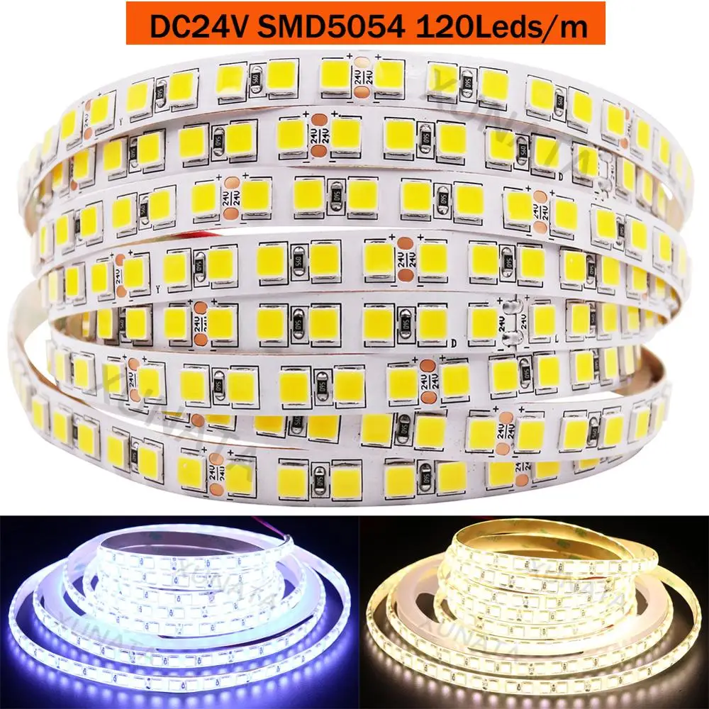 5M Светодиодные ленты светильник 12V 24V гибкие светодиодные SMD5054 600 светодиодов