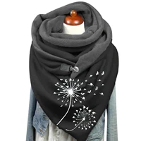 fashion scarf women luxury dandelion printing button soft wrap casual warm scarves shawls comfortable winter scarf for women