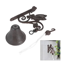 european retro cast iron doorbell wall mounted hand cranked welcome bell creative butterfly hand bell courtyard wall decoration