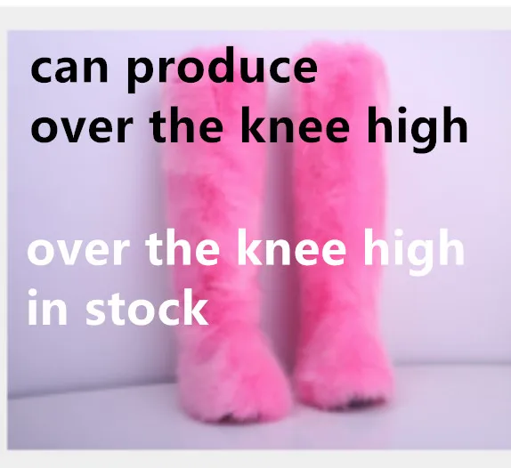 over knee pink SWONCO/зимние сапоги; женская обувь с искусственным лисьим мехом; зимние теплые ботфорты выше колена для женщин; Новинка года; модные женские сапоги - Цвет: over knee pink