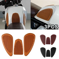 3pcs motorcycle modified parts rubber fuel tank pad decal stickers cafe racing retro fuel tank protective cover