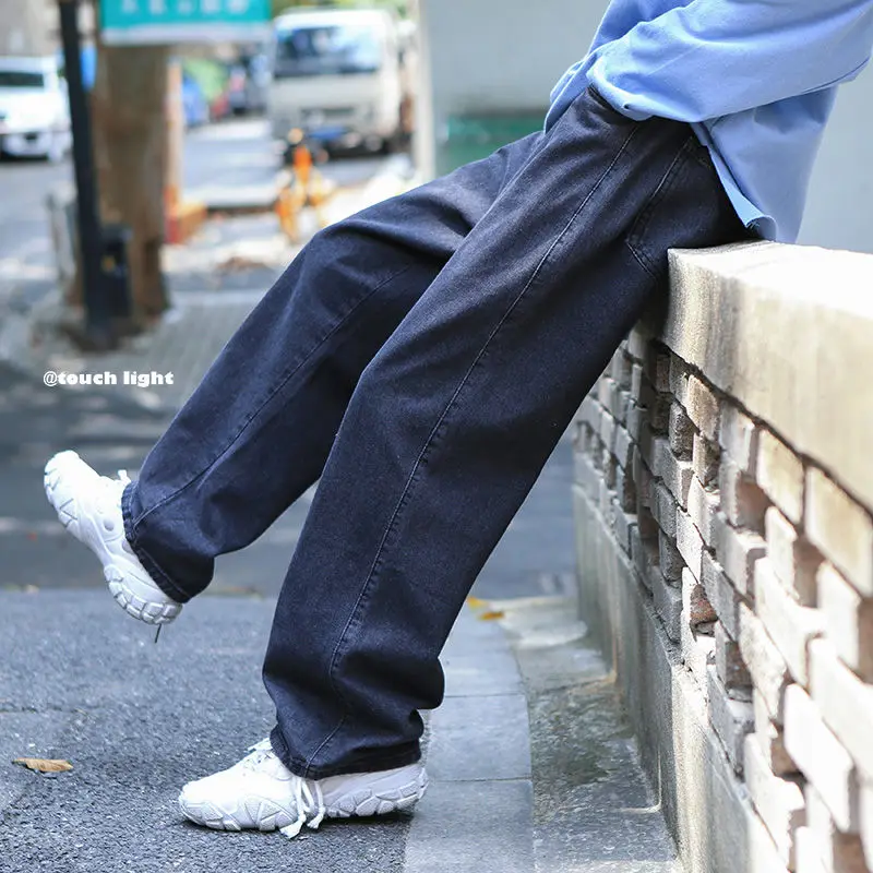 

Men's jeans 2021 spring and autumn new retro casual trousers men and women straight pants mopping pants pure color youth classic