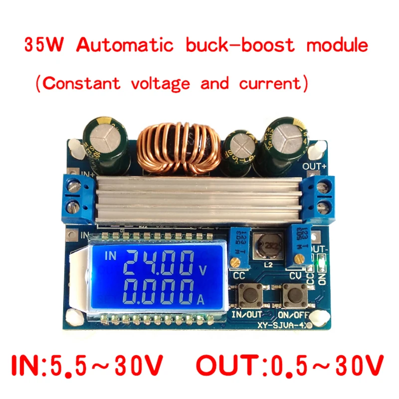 

Buck-Boost 4A Converter Module Adjustable Buck Boost Board With LCD Display