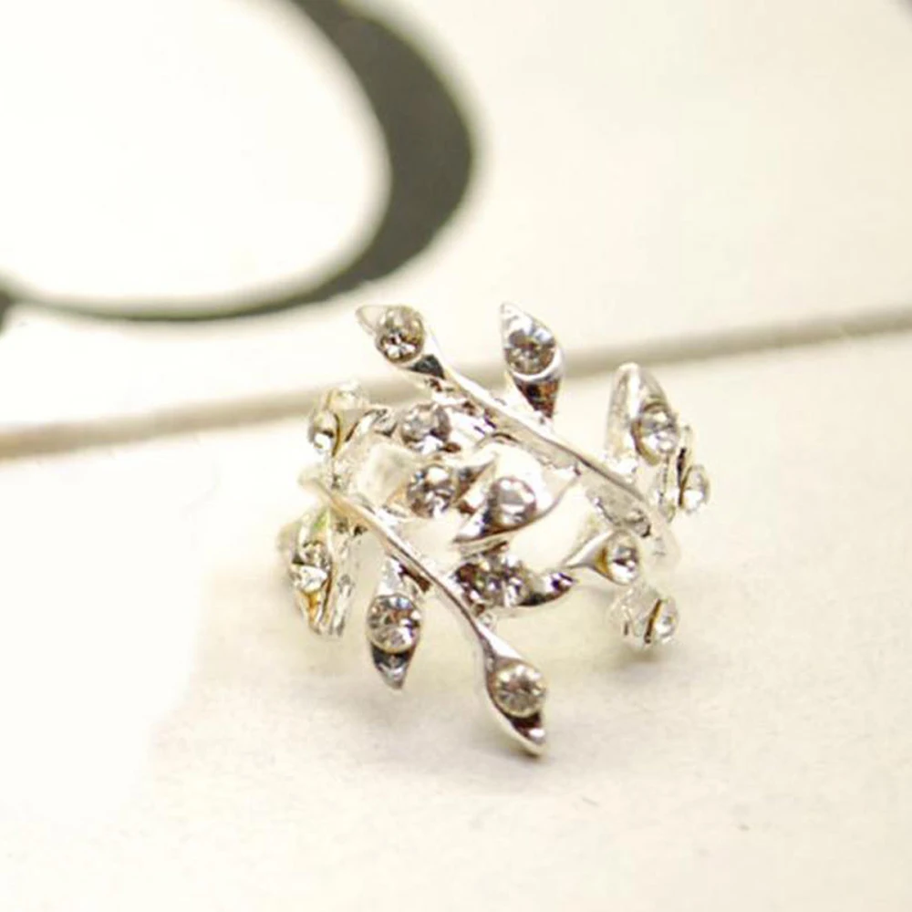 

1Pair Punk Rock Retro Earring Crystal Leaf Ear Cuff Warp Clip Earrings for Women Jewelry Crystal Earcuff Earrings Clip Jewelry