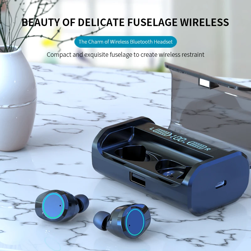 Беспроводные наушники G06 со светодиодным дисплеем Bluetooth 5 0 TWS стерео с