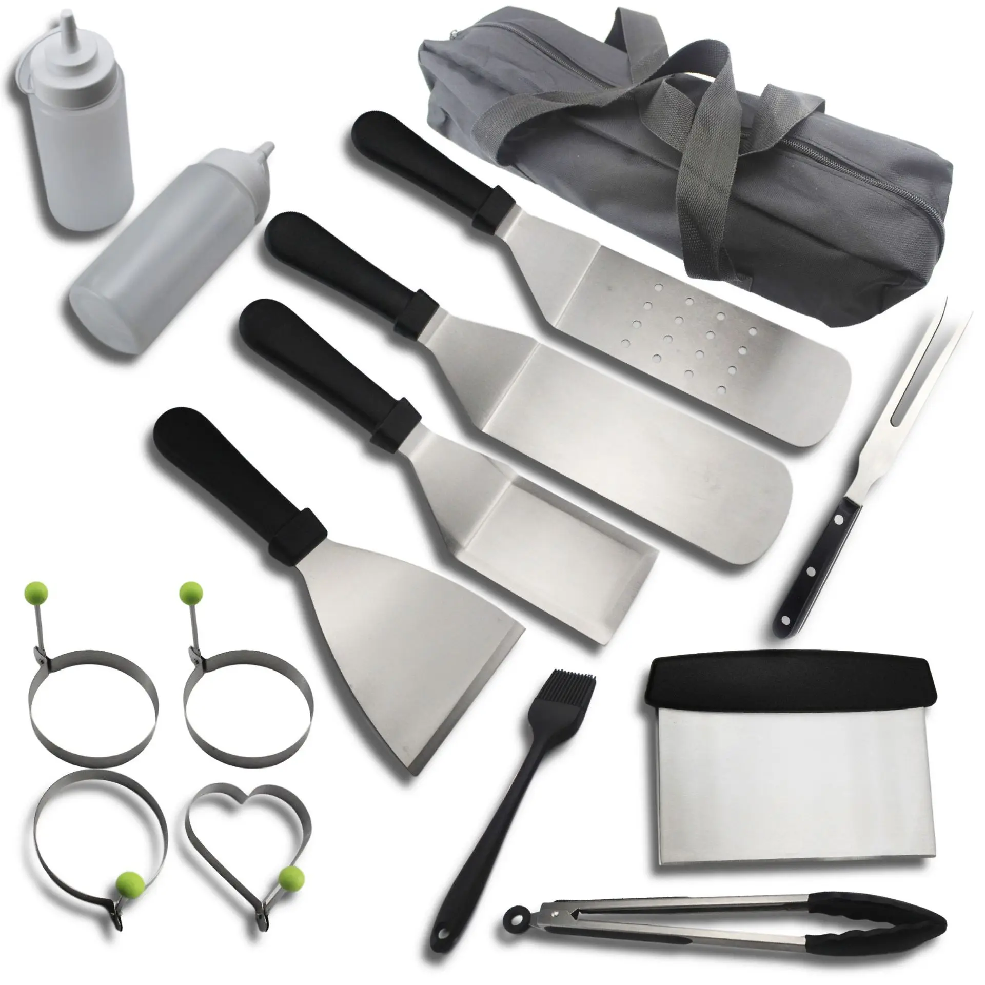 

5/6/15Pcs Stainless Steel BBQ Tools Set Camping Utensils Outdoor Cooking Tools Kit BBQ Barbecue Grilling Utensil Accessories