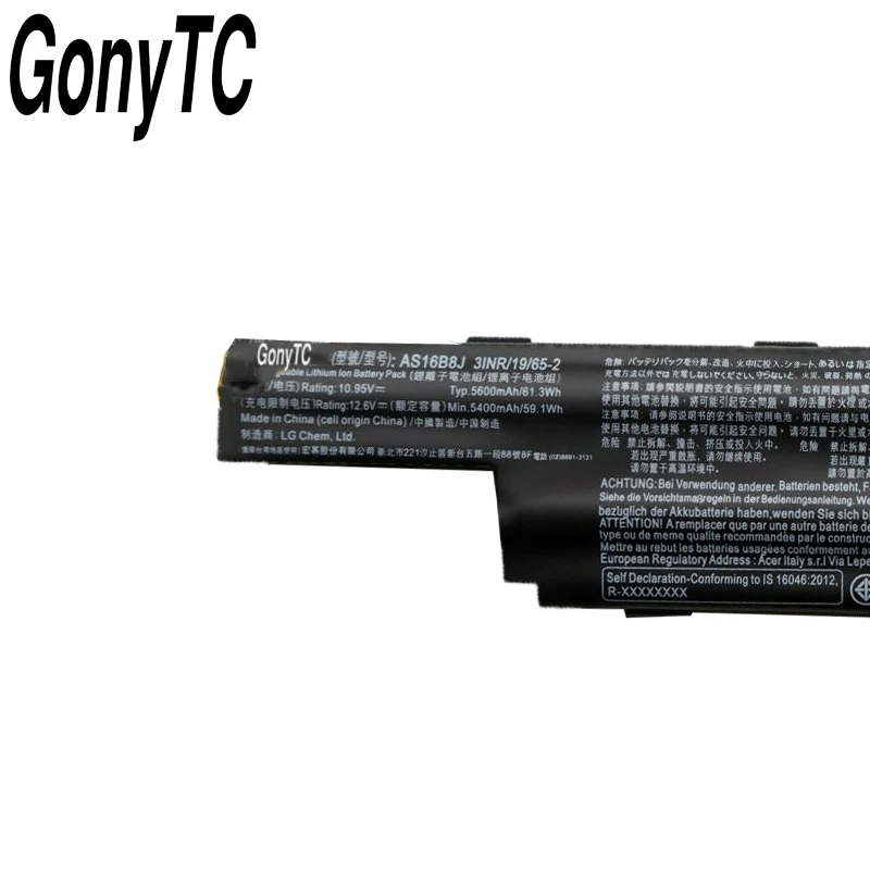 Оригинальный аккумулятор GONYTC AS16B5J 5600 мАч AS16B8J для ноутбука Acer Aspire E5-575G-53VG 15 6