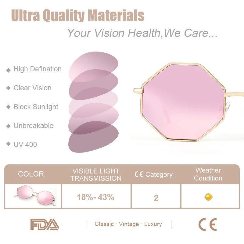 Модные солнцезащитные очки Женские бренд дизайнерские металлический каркас