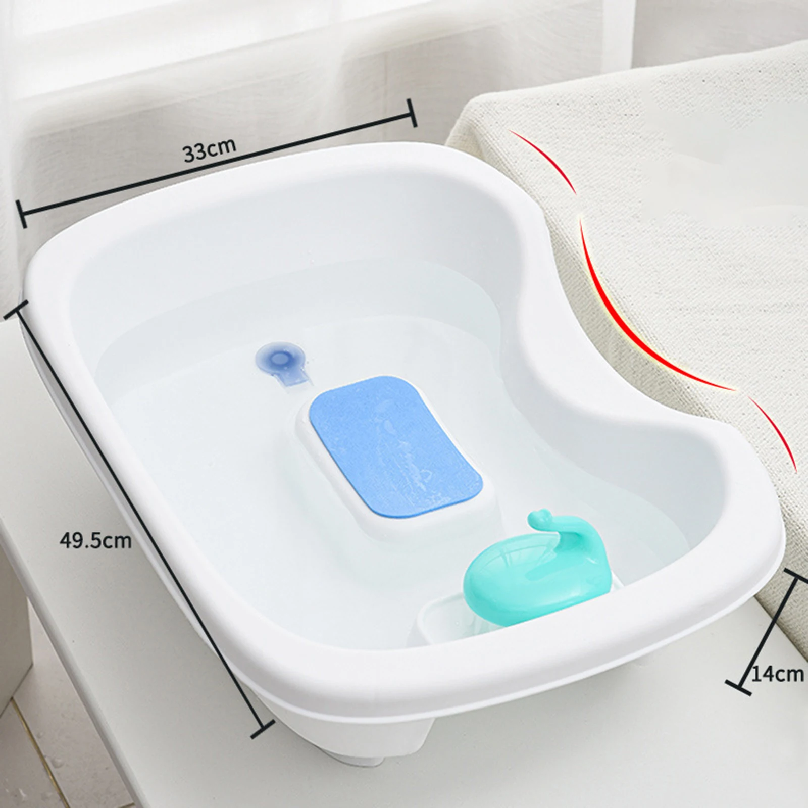 Bed Shampoo Basin Hair Washing Sink Wash Tray Round Edge for Home Beige