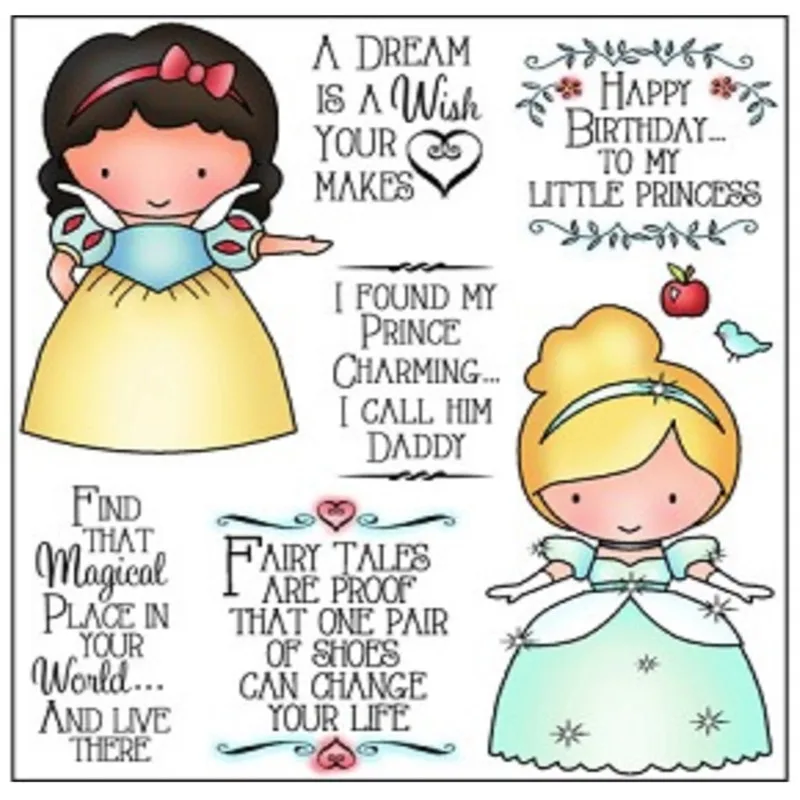 Прозрачный силиконовый штамп принцессы/печать для скрапбукинга своими