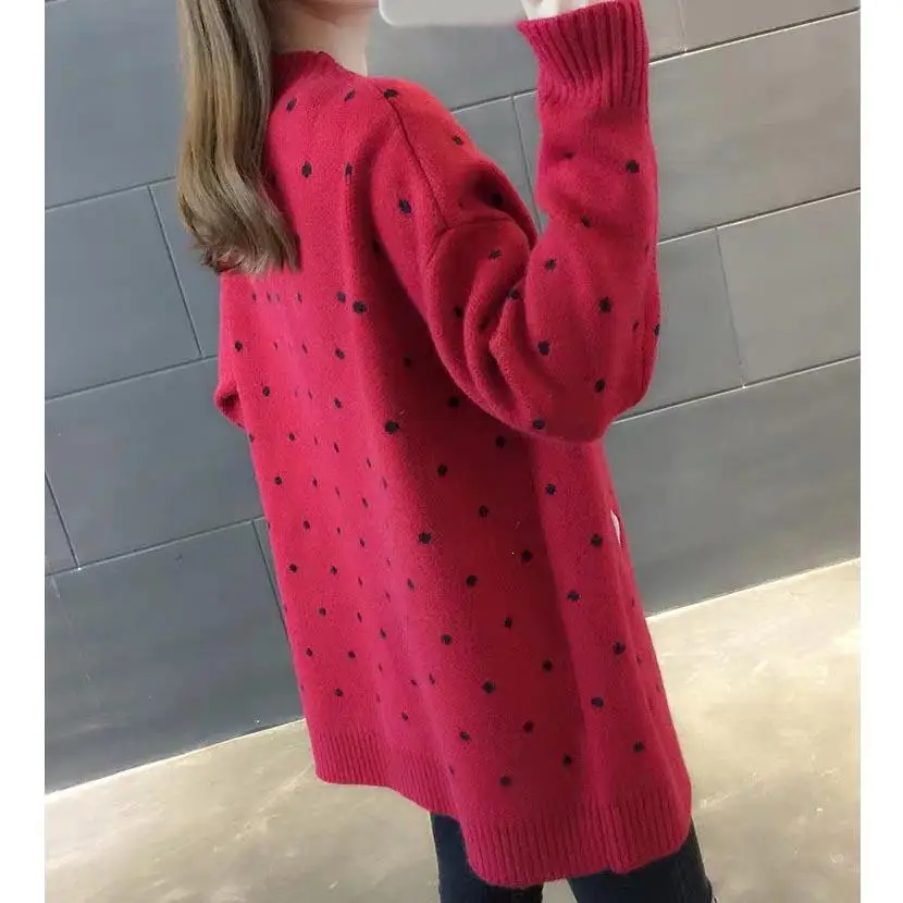 2019 Autumn Winter Women Cardigans Sweater Cartoon Embroidery Single Breasted Knit |