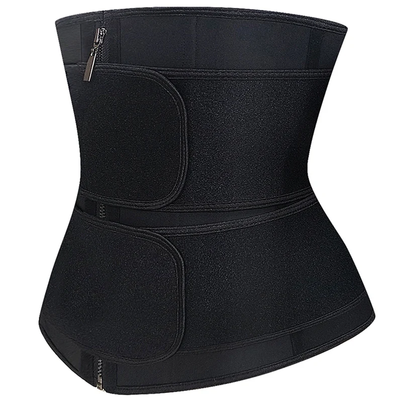 

Sweat Waist Trainer for Women Double Belts Faja Shapewear Best Waist Trainer Neoprene Sauna Workout Long Torso Slim Body Shaper