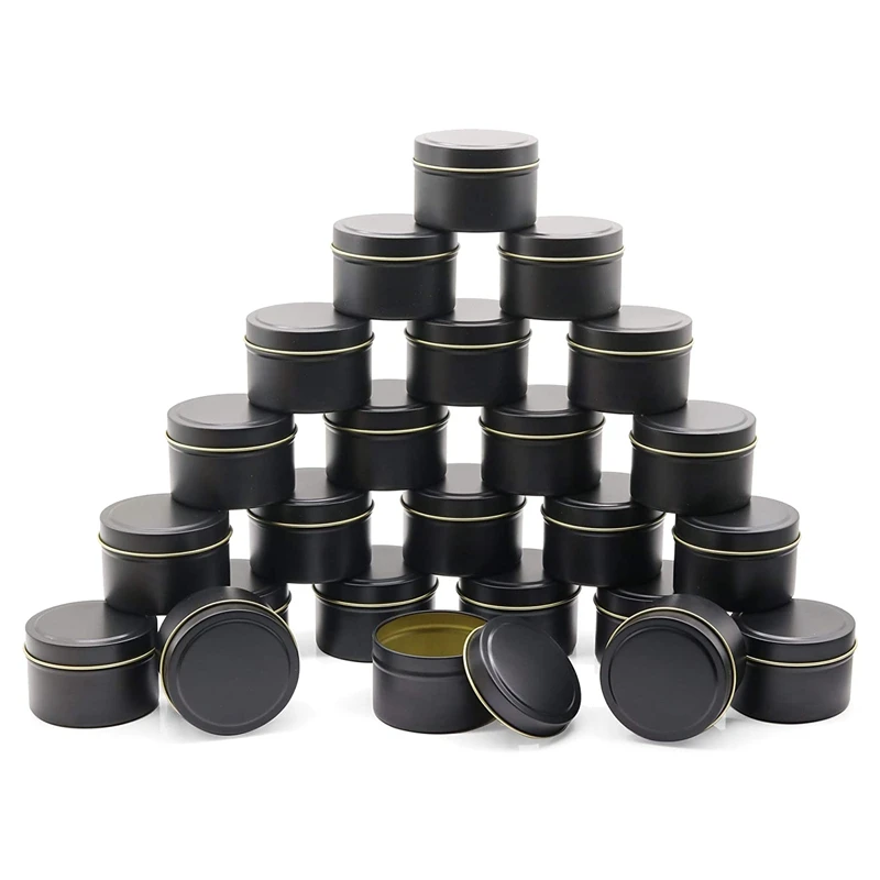 

Candle Tins 24 Piece, Oz Candle Containers, Candle Jars for Candle Making,Handmade Candle Making Tools(Black)
