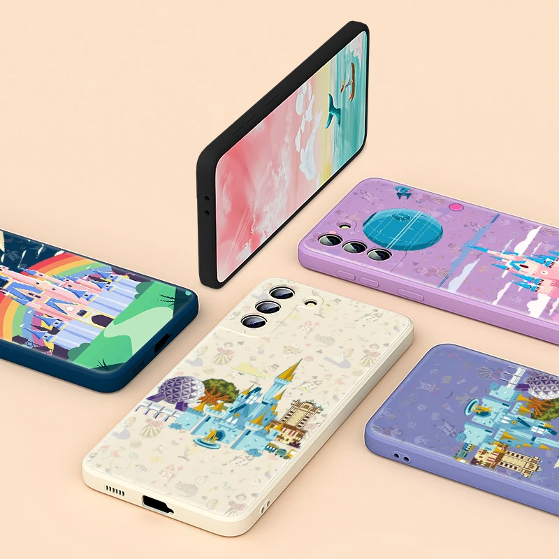 

Disney Castle Cartoon For Samsung Note 20 10 S21 S20 FE S10 Ultra Plus Lite Pro 5G Phone Case Liquid Silicone Soft Cover