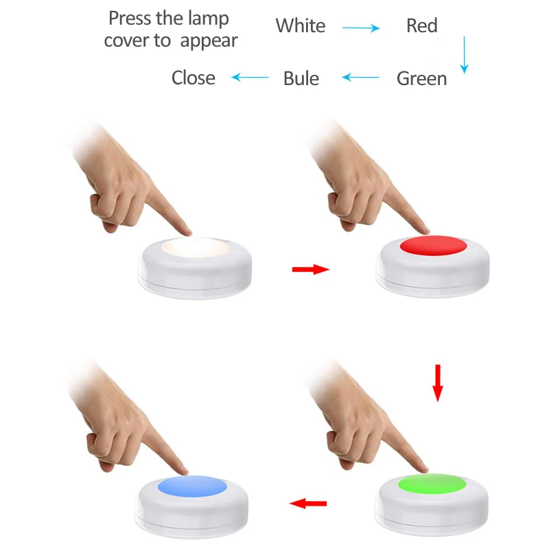 Светодиодный больше цветная(RGB) Цвет шкаф ночной Светильник батарея Точечный светильник с регулируемой яркостью под полкой Кухня счетчик светильник ing пульт дистанционного управления