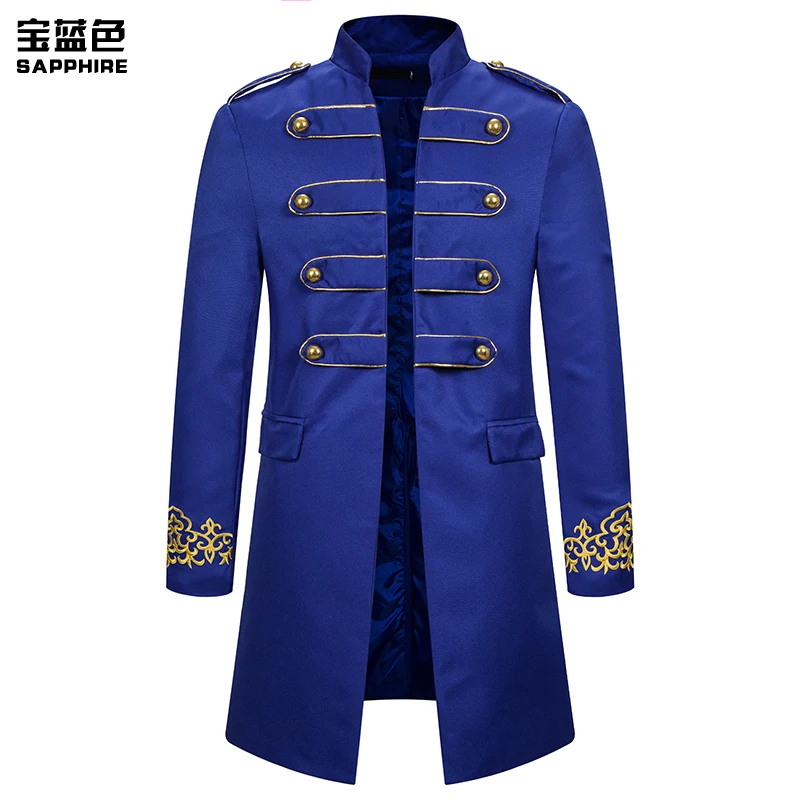 Мужской осенний тренчкот Длинный свободный двубортный пиджак с