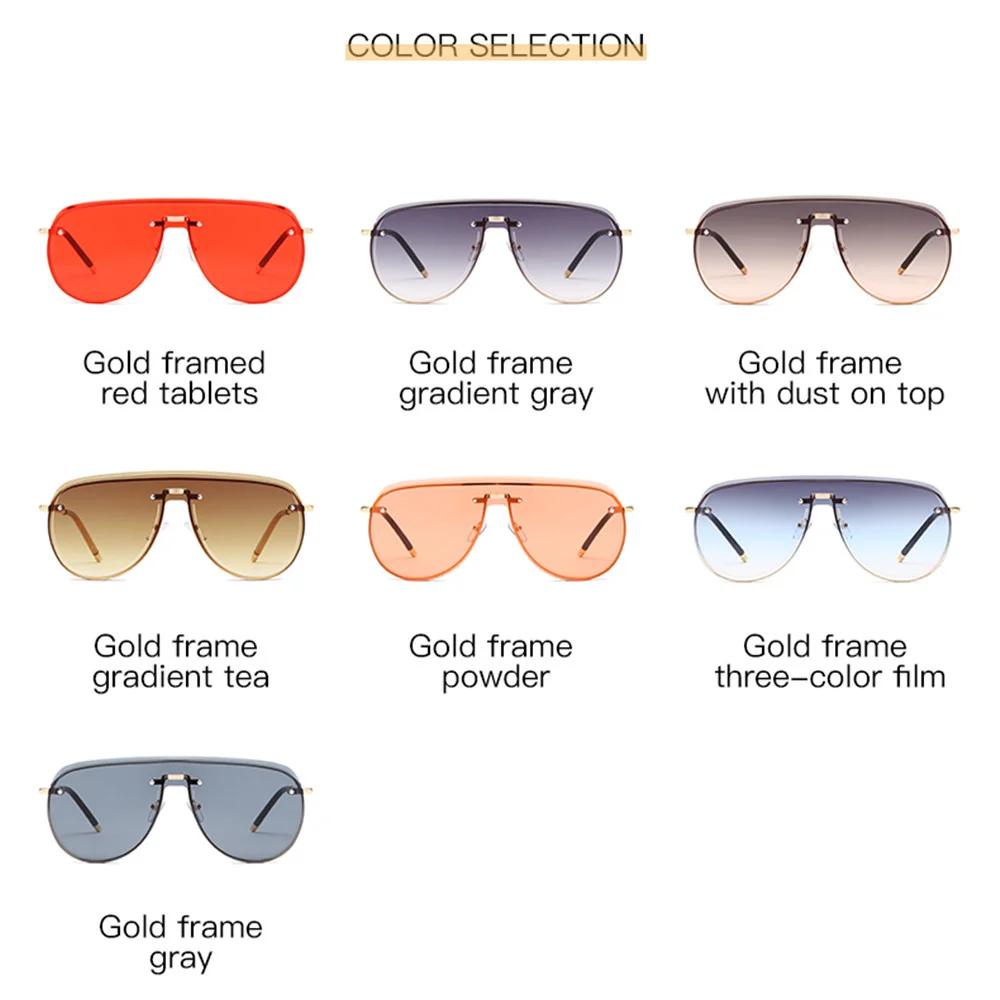 

Vintage Rimless Pilot Sunglasses For Men/Women 2020 Luxury Brand Gradient Brown Sun Glasses Female Shades Oculos de sol UV400