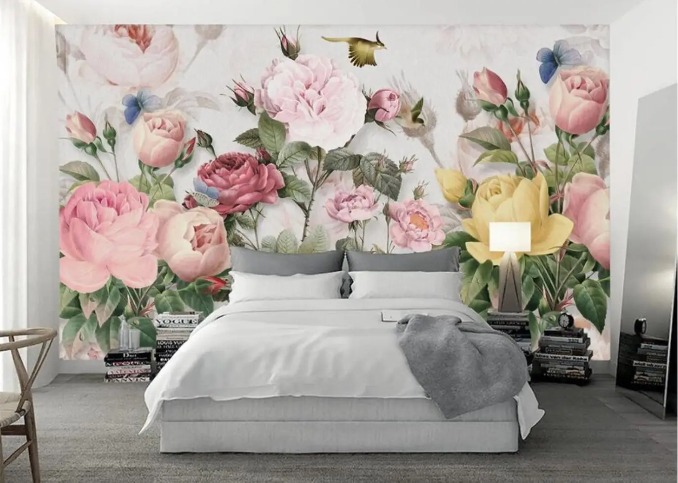 

Настенная 3D Бумага, креативная роспись, контактная бумага, для спальни, s фото, роза, цветок