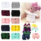 Детская чалма с цветочным узором и бантом для новорожденных; Эластичный; Золотая Бархатная повязка на голову для маленьких девочек Однотонные Цвет повязка на голову, повязка на голову в подарок