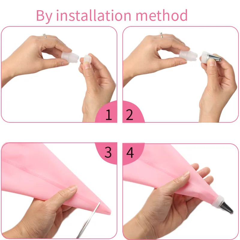 

34Pcs/Set Cake Decorating Tips Set Silicone Icing Piping Cream Pastry Bag 24 Nozzles Cream Scrapers Coupler Brush Set Cake Tools