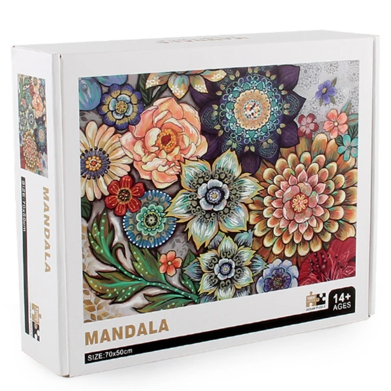 

1Set/1000pieces Puzzle Blooming Flower Puzzle Eco-Friendly Paperboard Material DIY Decorative Painting 3D Datura Puzzle