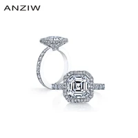 3 carat asscher cut halo engagement wedding ring 925 sterling silver rings for women wedding rings promise ring bridal jewelry