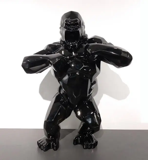Большая обезьяна King Kong Декор для гостиной Gorilla скульптура Геометрическая FRP