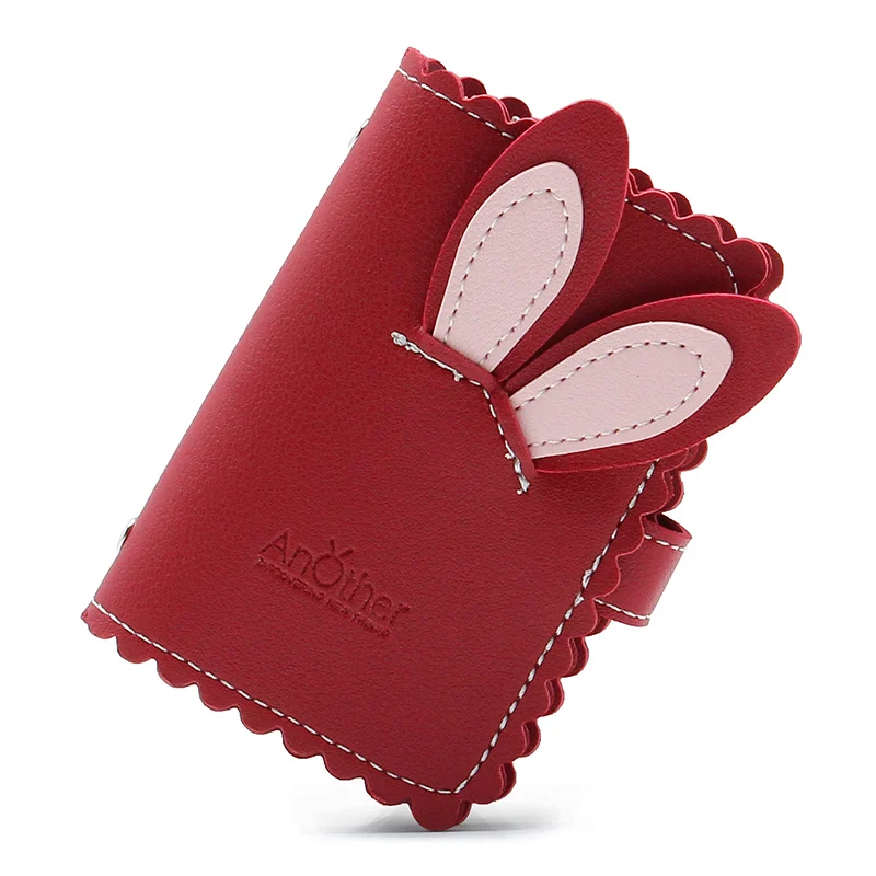 rabbit red Приложение блог бренд 26 биты Функция Для женщин Для мужчин держатель для карт чехол для карт ID и кредитных в деловом стиле, для паспорта крышка карты сумка сумочки известного бренда Carteira Feminina Mujer - Цвет: rabbit red