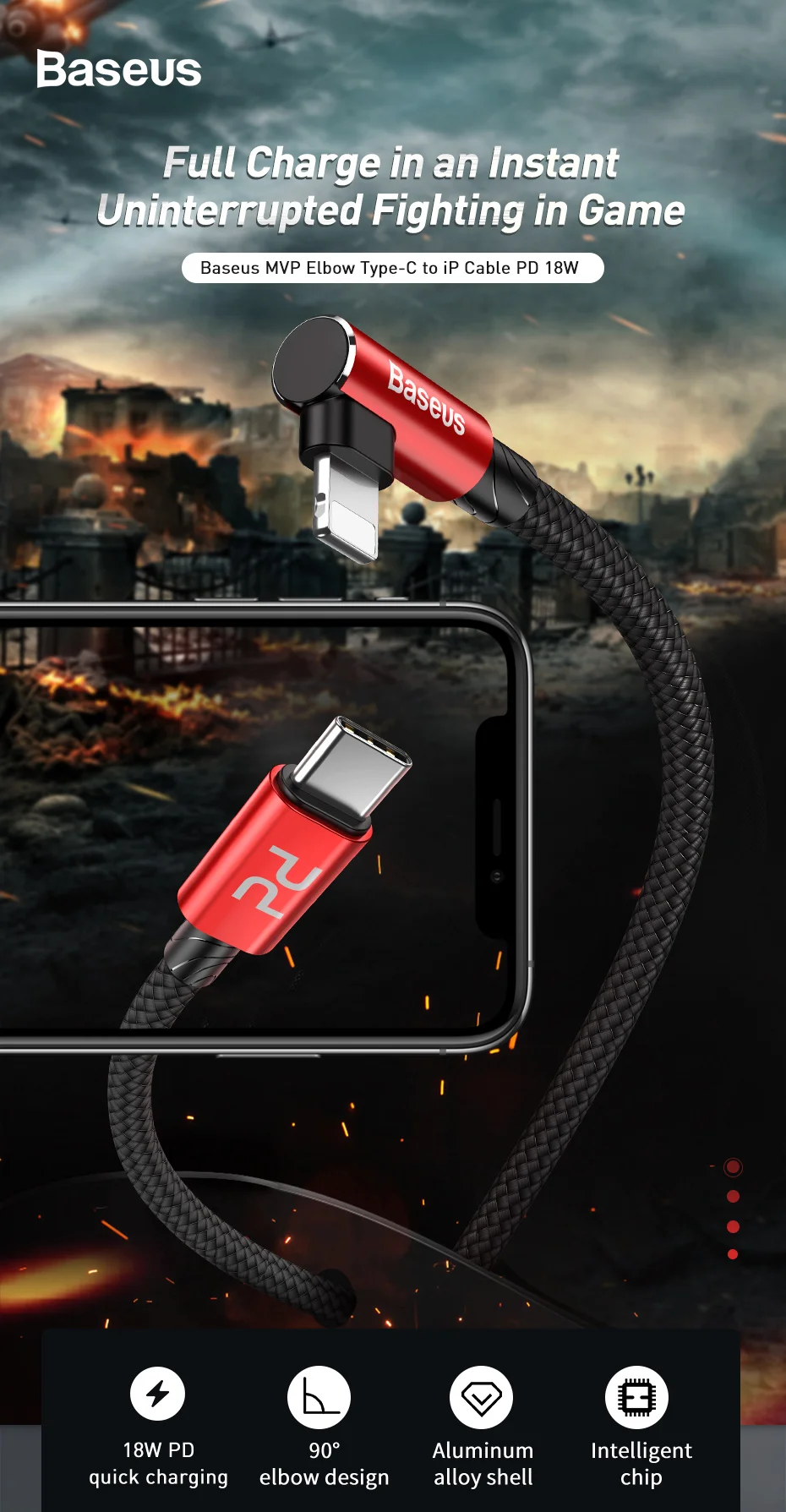 Baseus 18 Вт PD usb type C кабель для iPhone XS Max XR X 8 Plus Быстрая зарядка зарядное устройство USB кабель быстрая передача данных USB шнур провода