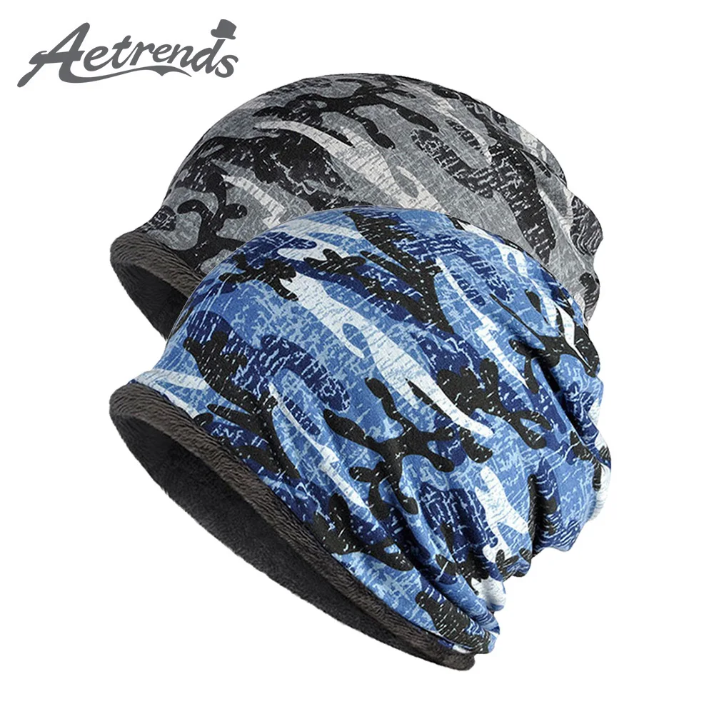 [AETRENDS] Multifunction 2 in 1 Scarf Slouchy Knitted Hip Hop Beanies Men or Women Hats Z-5083 | Аксессуары для одежды