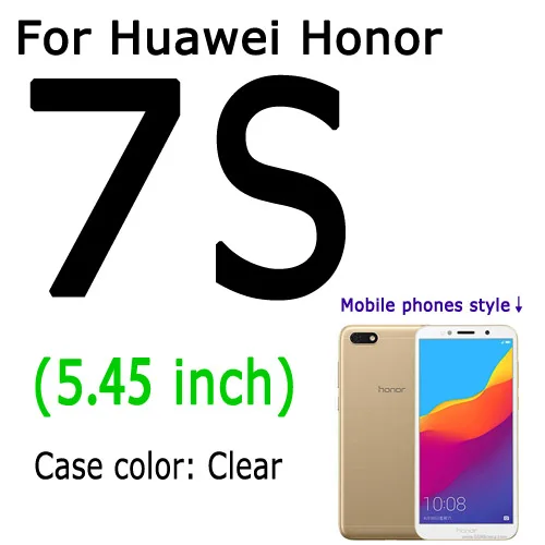 7S Для huawei Honor 7A 8A Pro 8S 8C 8X Max 7C 7s Чехол прозрачный мягкий гелевый ТПУ силиконовый чехол для телефона AUM-AL00/AL20/Dua-L22 - Цвет: 7S