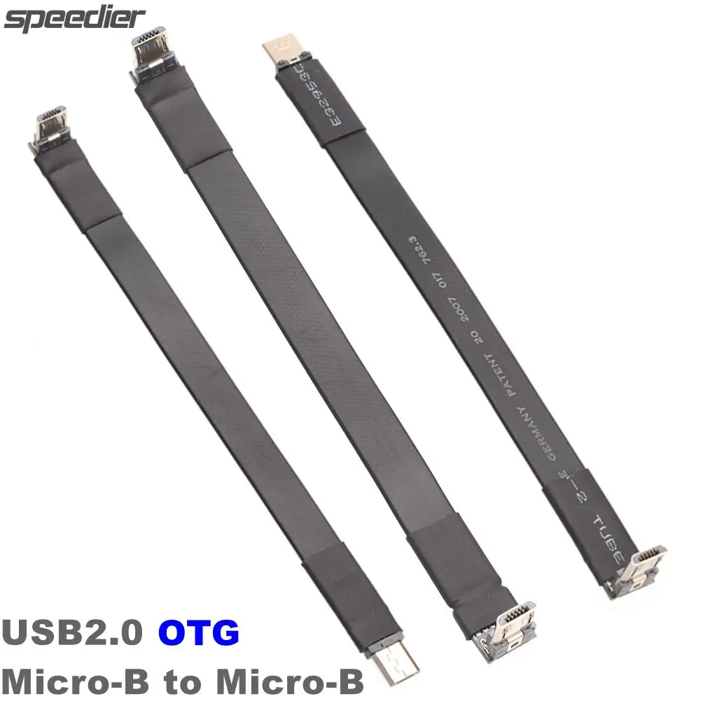 

3-300 см Micro USB 2,0 к Micro USB ленточный OTG кабель Плоский защита от электромагнитных помех FPC Кабель Micro-B 2,0 угол соединения 90 градусов вверх вниз