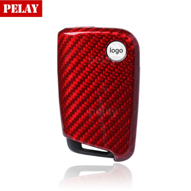 Чехол для автомобильного ключа из углеродного волокна VW Golf 7 MK7 Skoda Octavia A7 Seat Leon Ibiza