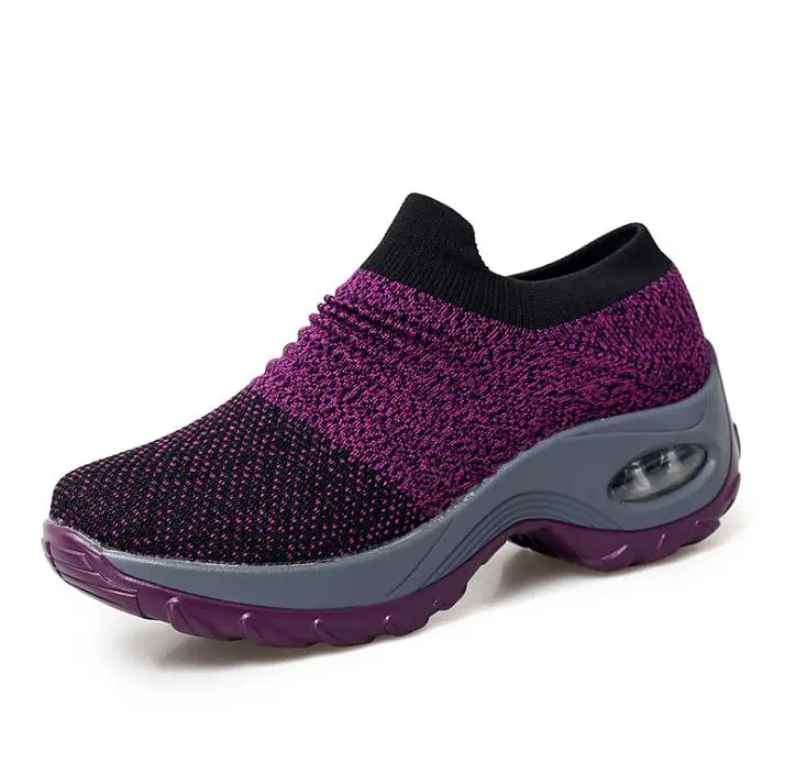 Популярные кроссовки на плоской платформе без застежки женская обувь