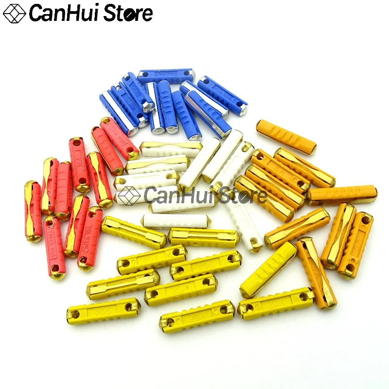 

100 шт. цилиндрический автомобильный предохранитель 32 В, автомобильная страховка, электрическая деревянная трубка Предохранителя 5A 8A 16A 20A 25A 30A