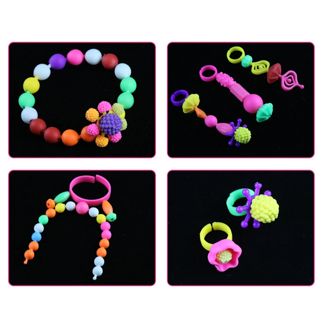 

550Pcs Pretend Play Beads Toy DIY Jewelry Making Kit For Kids