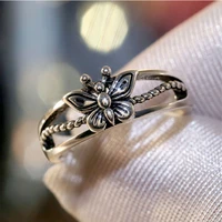 butterfly ring ornaments punk style light luxury simple fashion gift giving women
