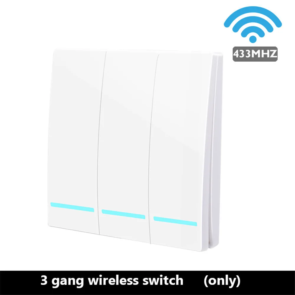 3 gang Switch WHITE SMATRUL Tuya Smart Life APP WiFi кнопочный переключатель светильник RF 433 МГц настенный 110 В 220 В DIY релейный таймер модуль Google Home Amazon Alexa - Цвет: 3 gang Switch WHITE