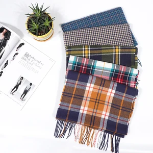 Зимний шарф в клетку, Женский тёплый платок, Женские однотонные шарфы, модные повседневные шарфы, кашемировые шарфы