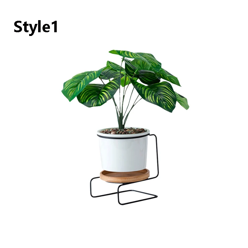 

Simple Nordic S-Shaped Iron Ceramic Planting Flowerpot, Tabletop Decorative Flowerpot, Green Plant Vase, New Home Gift