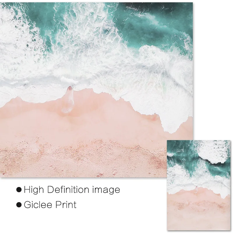 Океанский пейзаж холст Постер в скандинавском стиле пляжный КИТ настенное