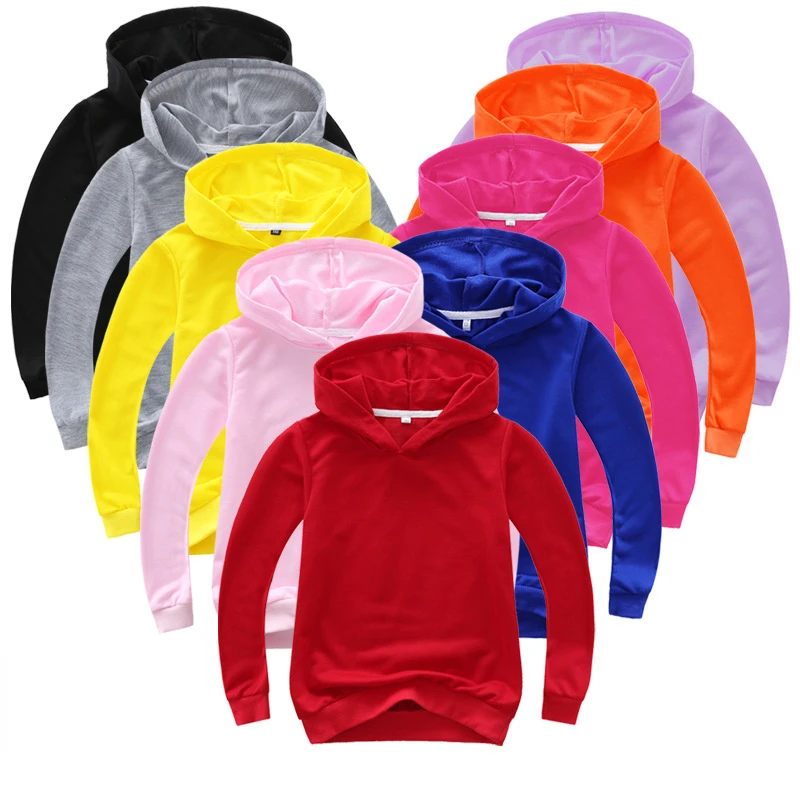 

Spring Autumn Childrens Pullover Hoodies For Baby Boys Girls Kids Solid Color Cotton Long Sleeve Hoodies Sweatshirt Outdoor Tops