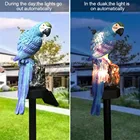 Лампа с орнаментом в виде попугая, животное, птица, светодиодная лампа для улицы, новинка, солнечный садовый светильник, уличное освещение на солнечной батарее, украшение для патио, газона