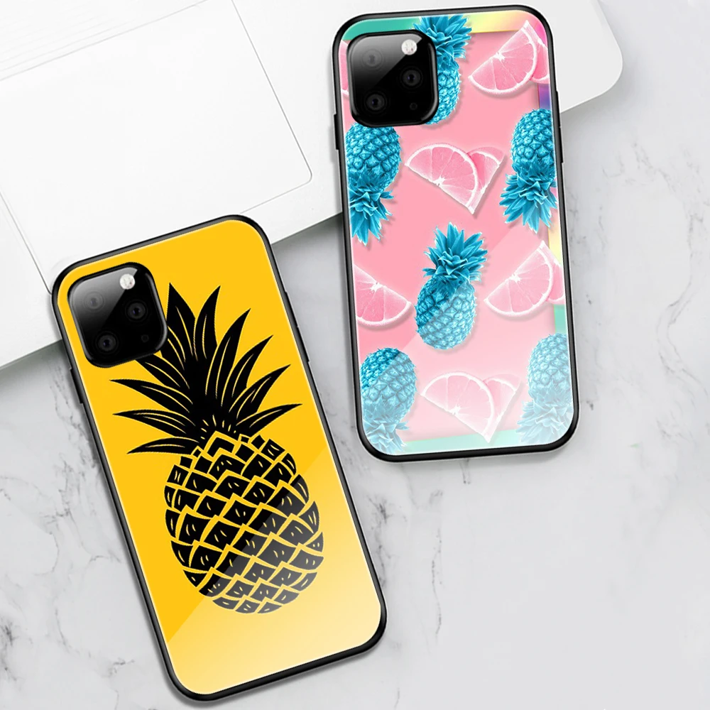 

Cute Fashion Fruit Funda Case for Iphone 12 Pro Case for Iphone 12 11 XR Pro XS MAX X 7 8 6 6S Plus SE 2020 Tempered Glass Case