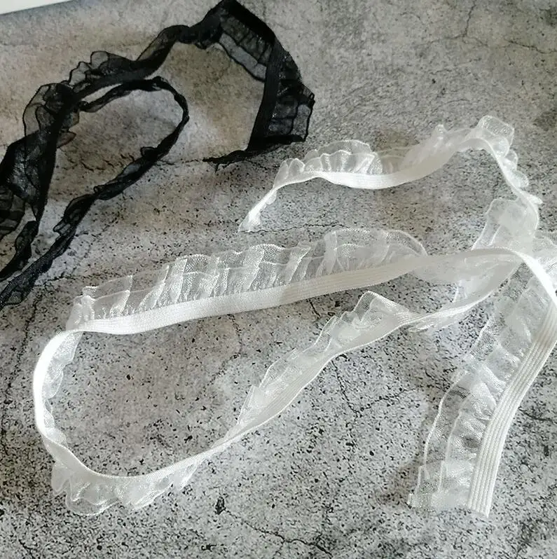 Эластичная двухслойная кружевная отделка 10 м/лот Ширина 20 мм белая эластичная