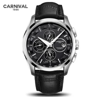 carnival luxury brand fashion watch men military calendar automatic mechanical wristwatch waterproof luminous relogio masculino